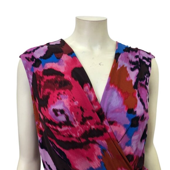 TAYLOR SURPLICE NECK fit & flare SASH WAIST TIE ‎ DRESS 12 - Picture 3 of 7